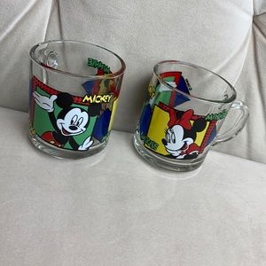 Vintage Minnie and Mickey Mouse mugs